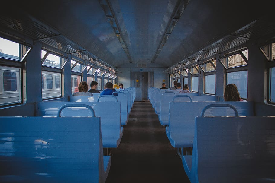 Inside The Train, chairs, commute, commuters, indoors, locomotive HD wallpaper