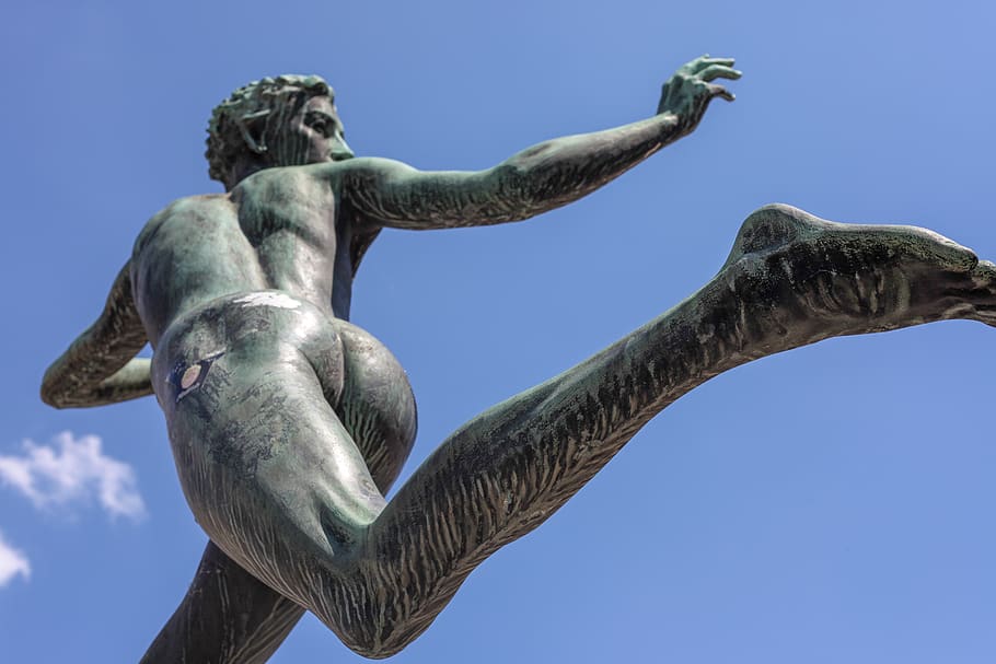 statue, human, movement, race, run, run away, sprint, marathon HD wallpaper