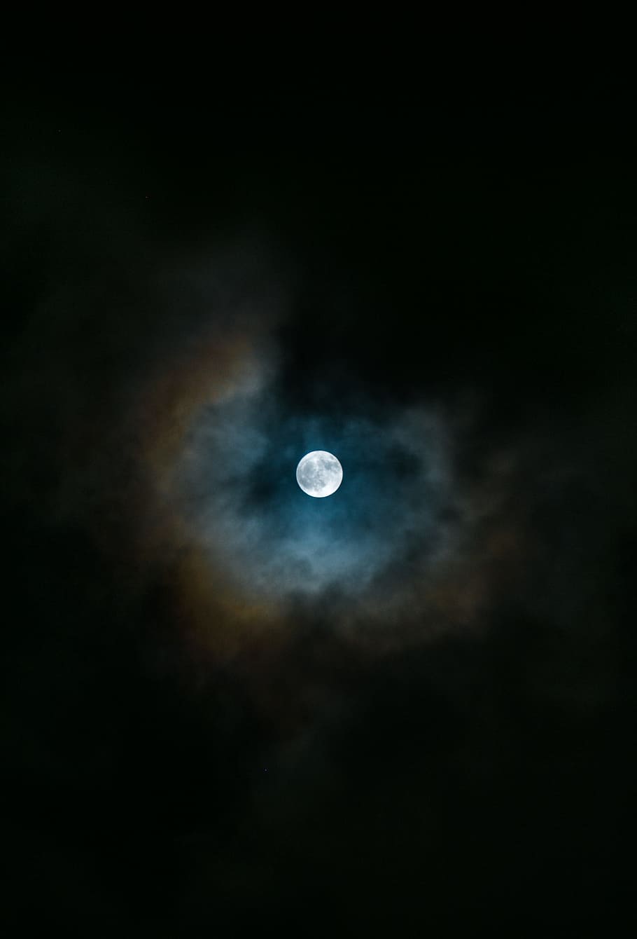 HD wallpaper: moon, night, sky, dark, blue, cloudy, tint, orange, hue,  crater | Wallpaper Flare