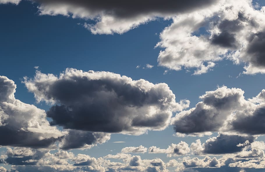 Cloudy Sky, atmosphere, blue, blue sky, bright, cloudiness, clouds HD wallpaper