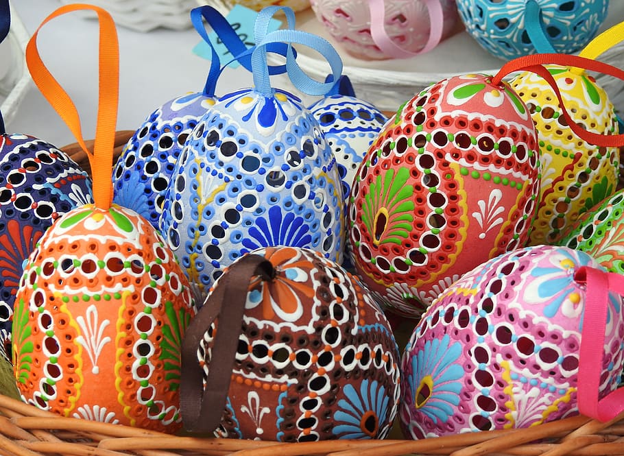 easter eggs, handicraft, decoration, spring, ornaments, colored HD wallpaper