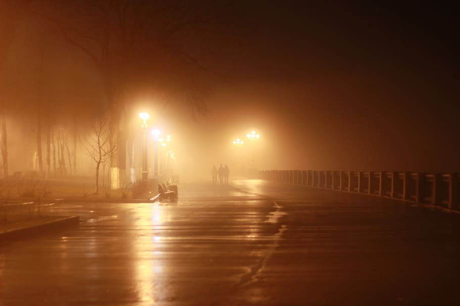 russia, samara, illuminated, street light, transportation, night HD wallpaper
