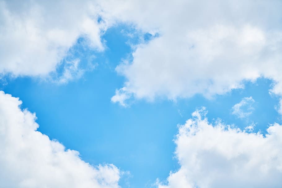 sky, blue, clouds, nature, summer, atmosphere, calm, morning HD wallpaper