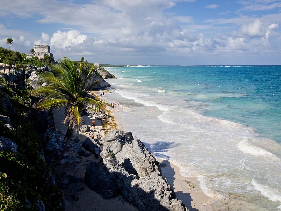 beach, view, nature, sea, ocean, blue, wave, shore, water, sky HD wallpaper
