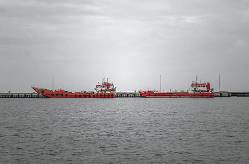 two red sailing boats, transportation, vehicle, makassar, tanker HD wallpaper