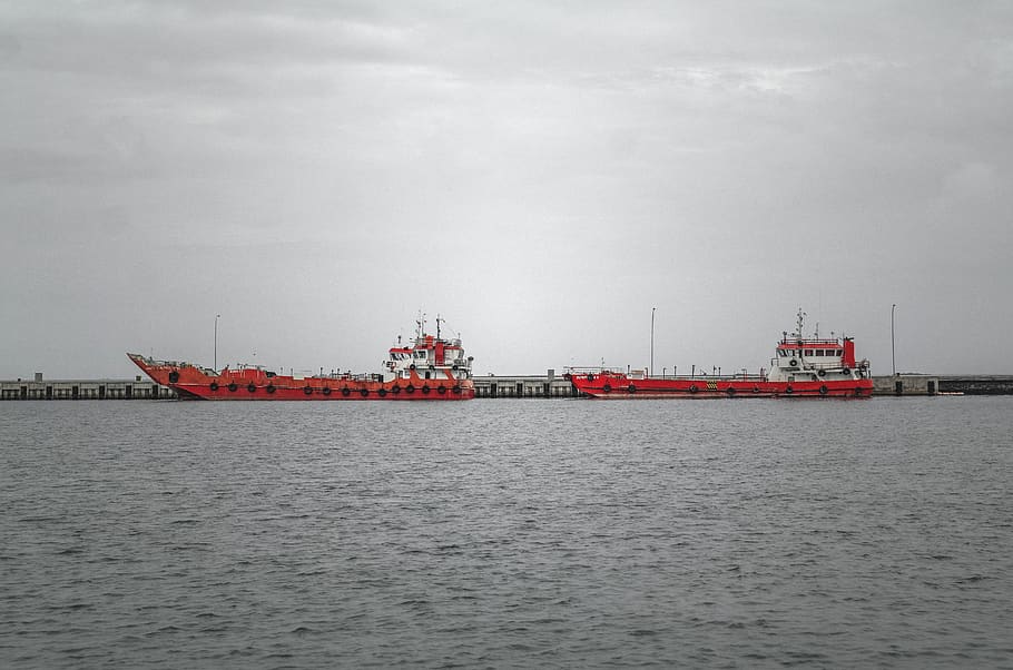 two red sailing boats, transportation, vehicle, makassar, tanker HD wallpaper