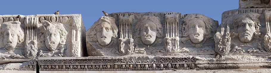 frieze, sculpture, landscape, object, stone, carve, carved HD wallpaper
