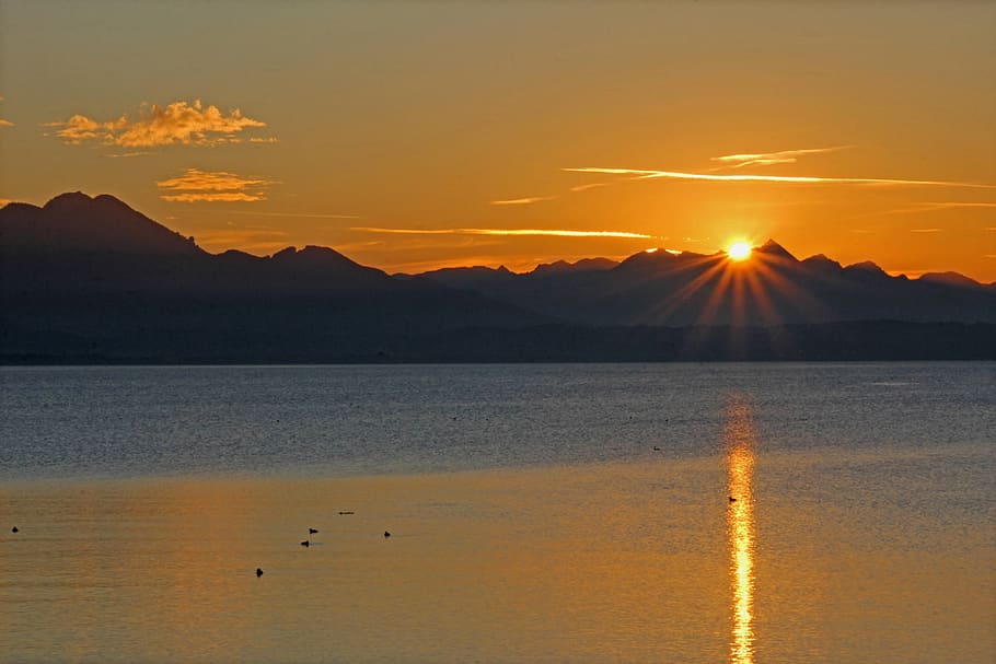 sun, sunset, nature, sky, landscape, mood, dusk, abendstimmung HD wallpaper