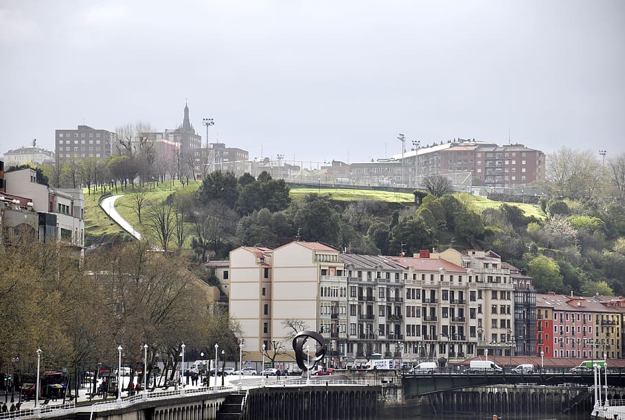 basque, view, city, spain, bilbao, architecture, building exterior HD wallpaper
