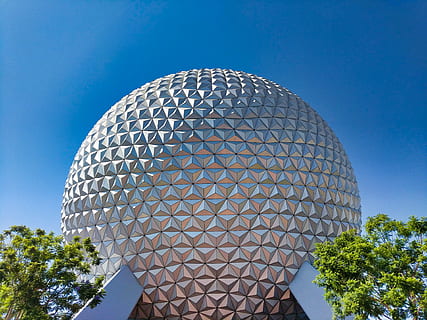 round silver building, sphere, planetarium, dome, observatory HD wallpaper