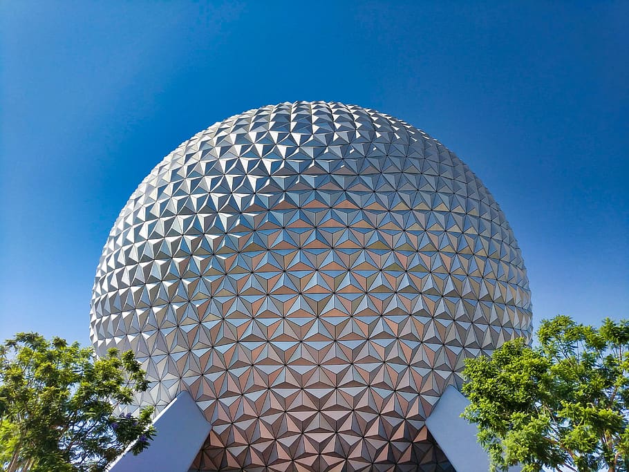 round silver building, sphere, planetarium, dome, observatory HD wallpaper