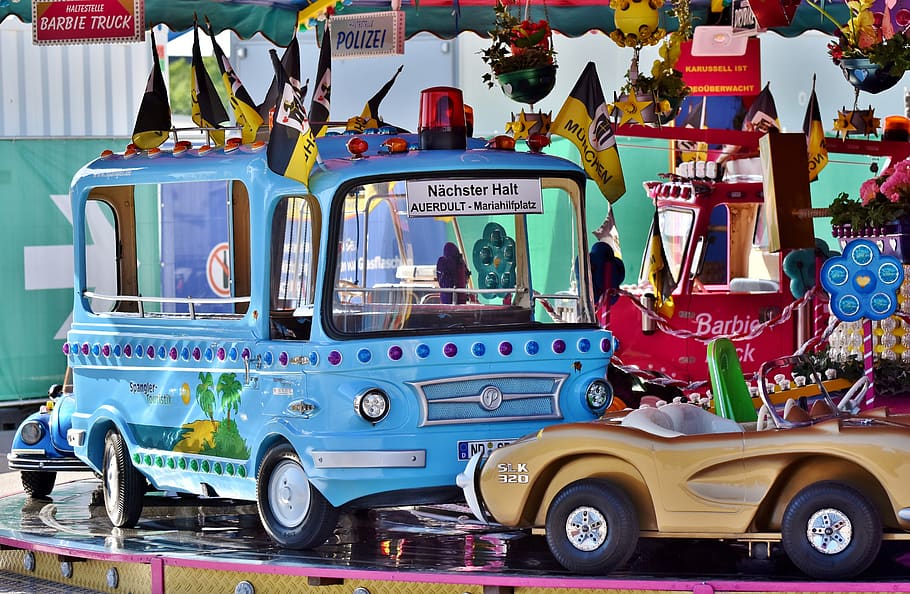carousel, auto, children car, carousel auto, folk festival, HD wallpaper