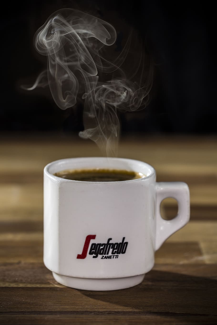 White Ceramic Mug With Coffee, caffeine, cup, drink, hot, wood HD wallpaper