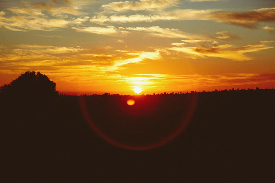sunset, clouds, skyscape, wine, wine country, sunlight, orange HD wallpaper