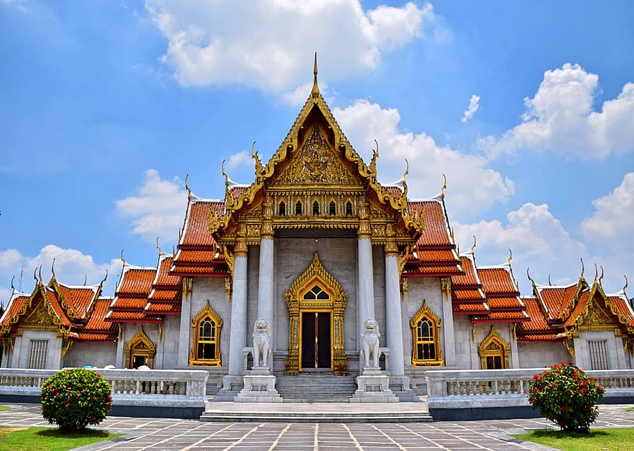 thailand, wat benchamabophit the marble temple, asia, buddhism, HD wallpaper
