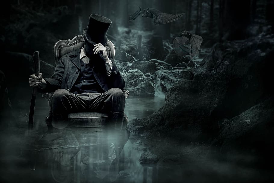 fantasy, gloomy, mysterious, composing, dark, bats, count, creepy HD wallpaper