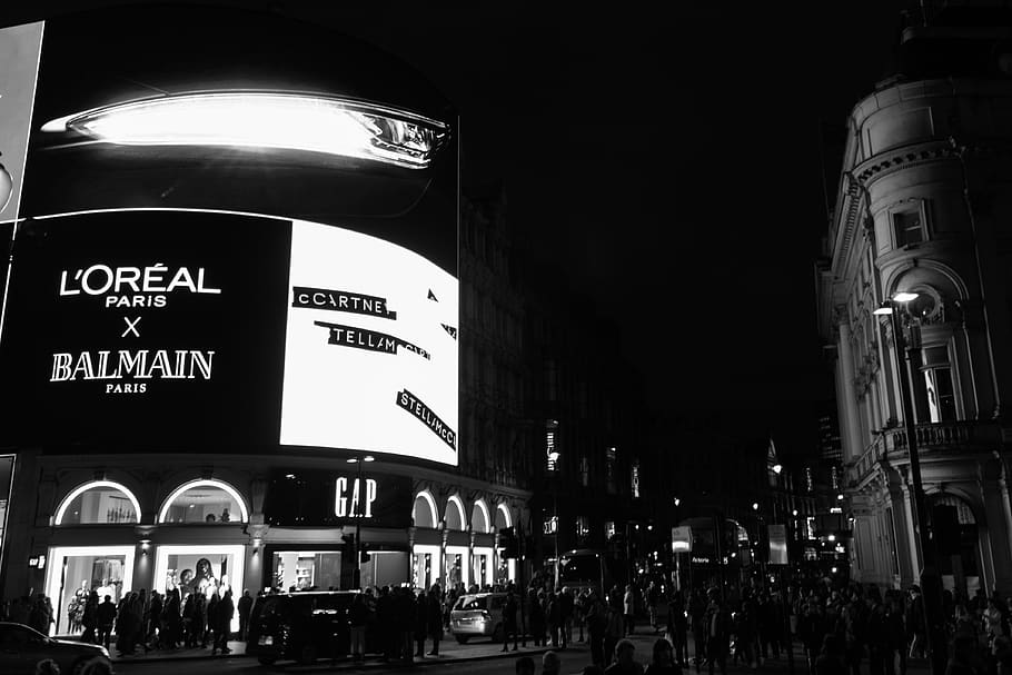 london, street, piccadilly, circus, advertising, display, illuminated, HD wallpaper