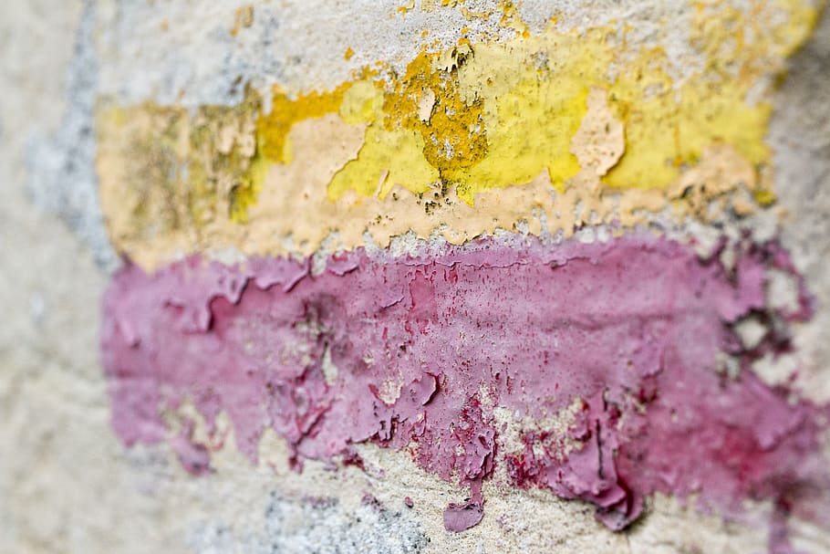 paint, red, yellow, stone, line, stoke, close-up, no people HD wallpaper