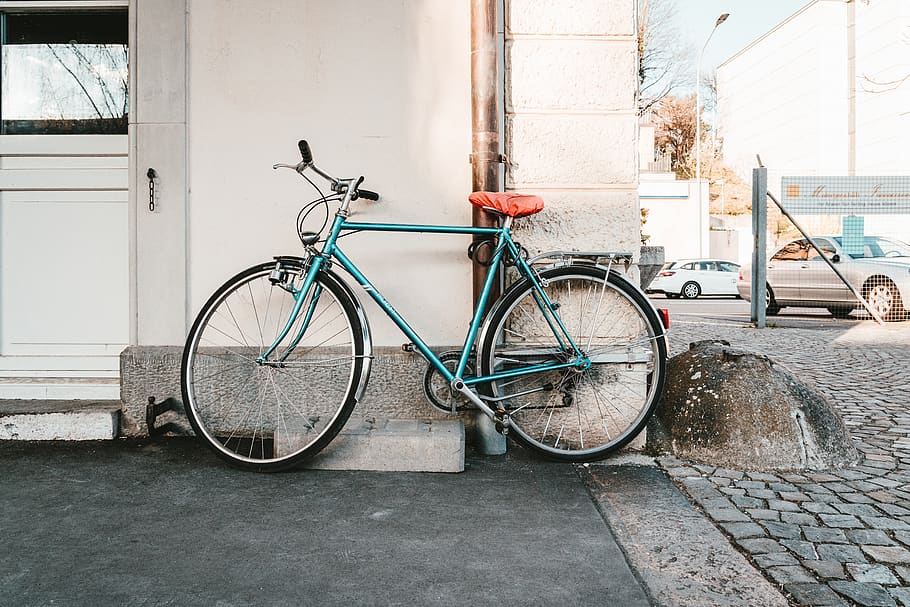 blue rigid bike, transportation, mode of transportation, land vehicle HD wallpaper