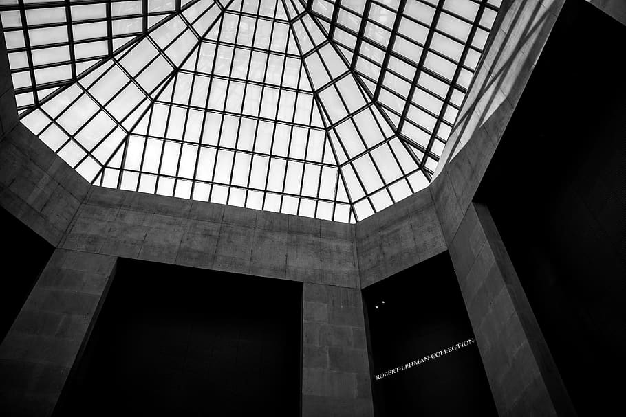 gray concrete building, architecture, window, skylight, apse HD wallpaper
