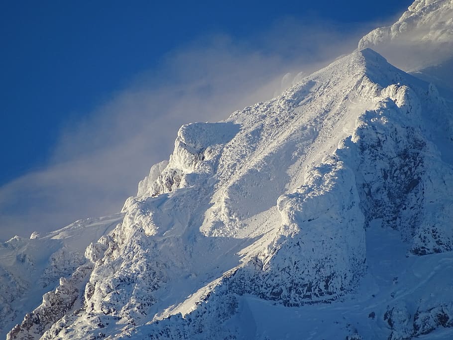 winter, snow, cold, leann, wind, frost, mountains, the foot of the volcano HD wallpaper