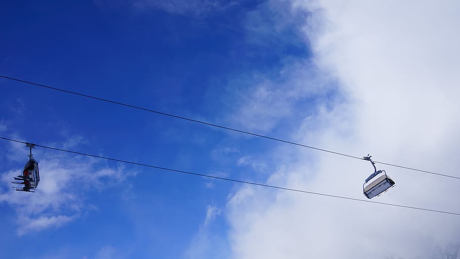 austria, schladming, cable, low angle view, cloud - sky, electricity HD wallpaper