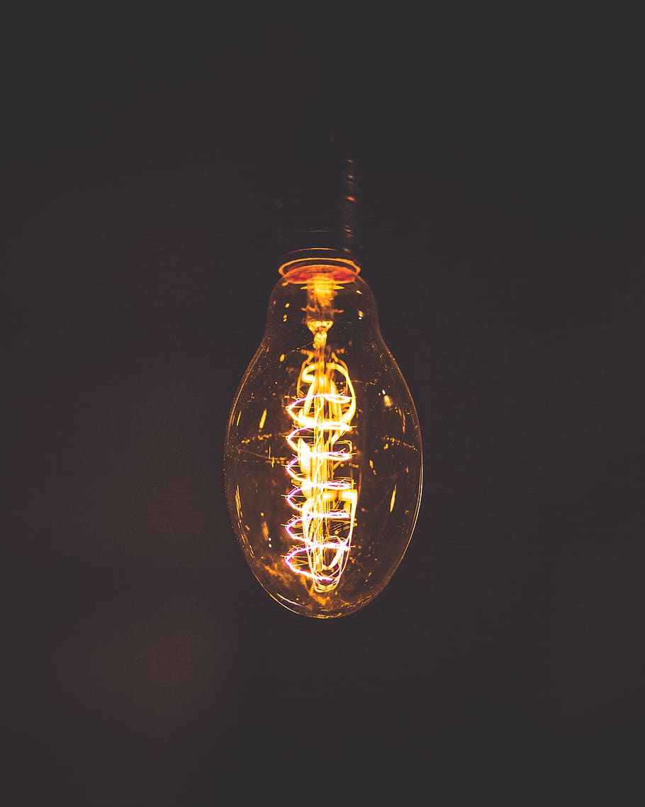 orange light bulb, electricity, illuminated, lighting equipment HD wallpaper