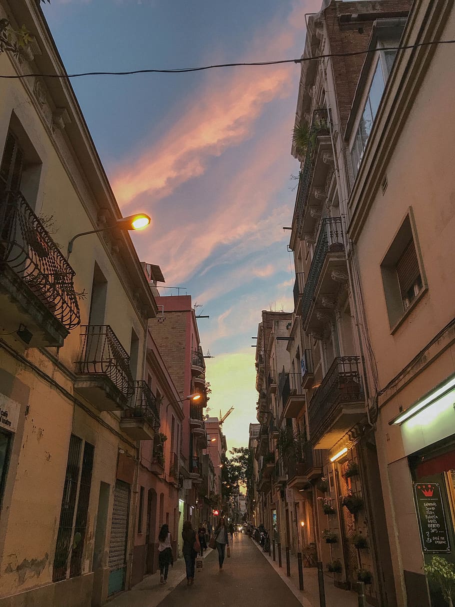 spain, barcelona, evening, building exterior, architecture HD wallpaper