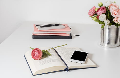 Book On A White Wooden Table, background, books, can, composition HD wallpaper