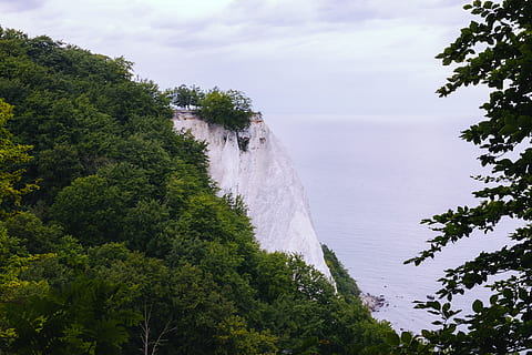 Königsstuhl chalk cliff, area, baltic, beach, chalk-cliff, coast HD wallpaper