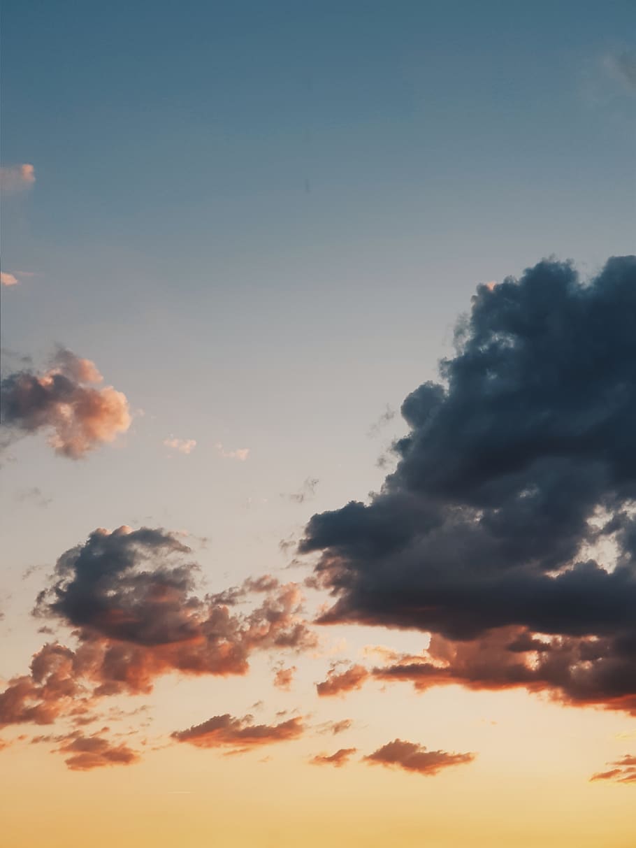 gray clouds, sky, cloud - sky, beauty in nature, sunset, scenics - nature HD wallpaper