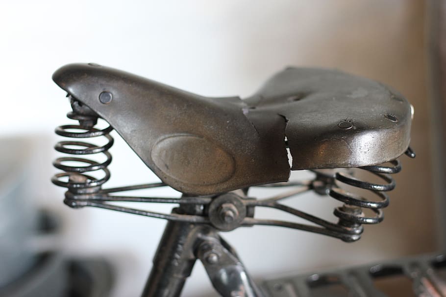 vintage leather bike seat