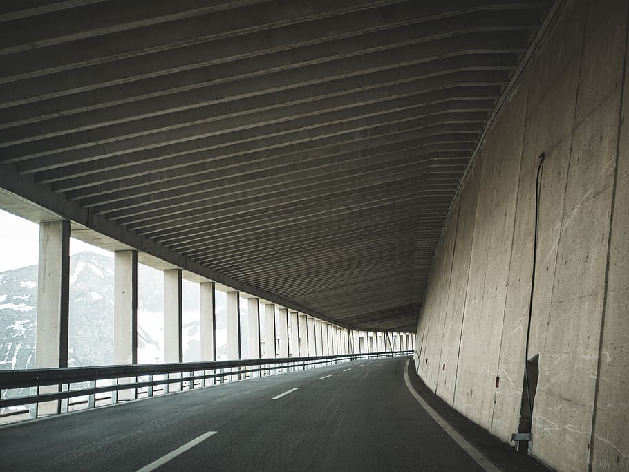 Gray Paved Road, architecture, asphalt, austria, bridge, building HD wallpaper