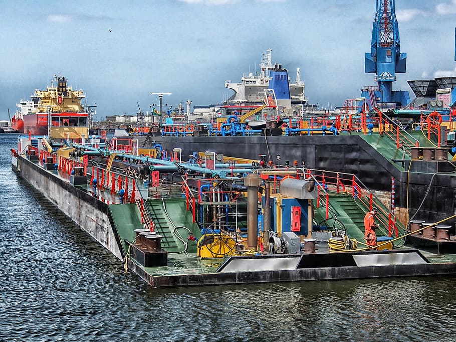 rotterdam, port, ship, construction, architecture, cargo, sea HD wallpaper