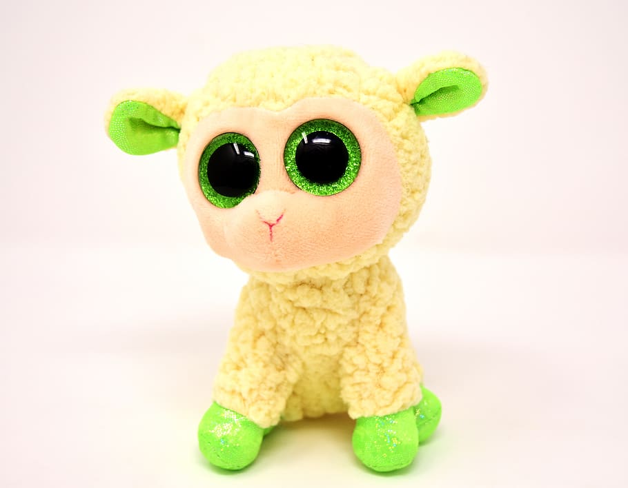 sheep, soft toy, glitter eyes, teddy bear, animal world, cute