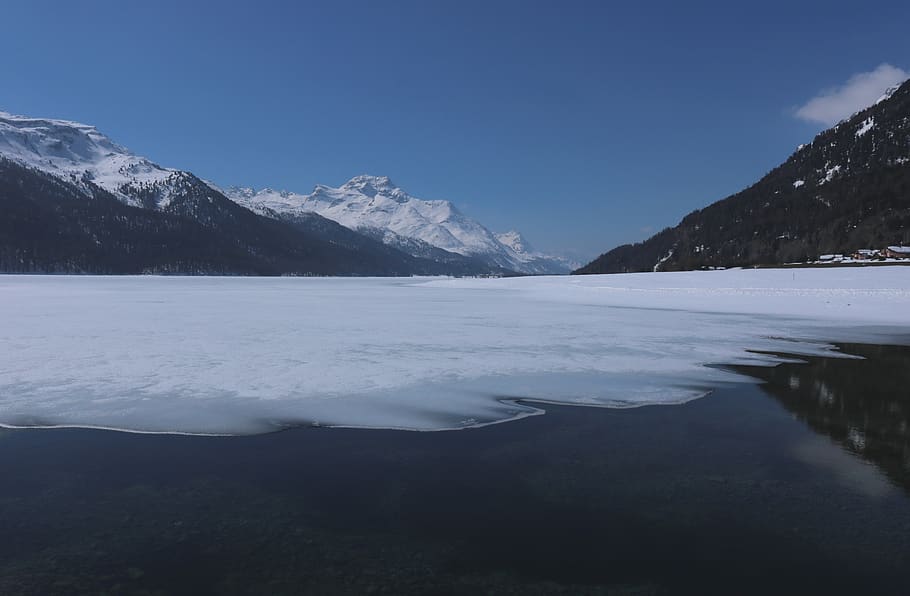 winter, ice, snow, cold, frozen, landscape, wintry, engadin HD wallpaper
