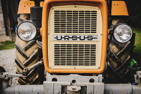 yellow Ursus tractor, old, village, land vehicle, mode of transportation HD wallpaper