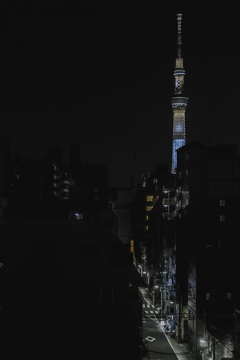 japan, taito, late night, tokyo skytree, architecture, built structure, HD wallpaper