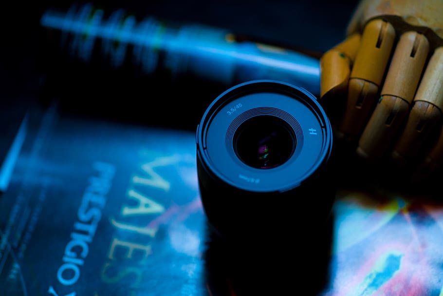 technology, no people, close-up, blue, indoors, lens - optical instrument HD wallpaper