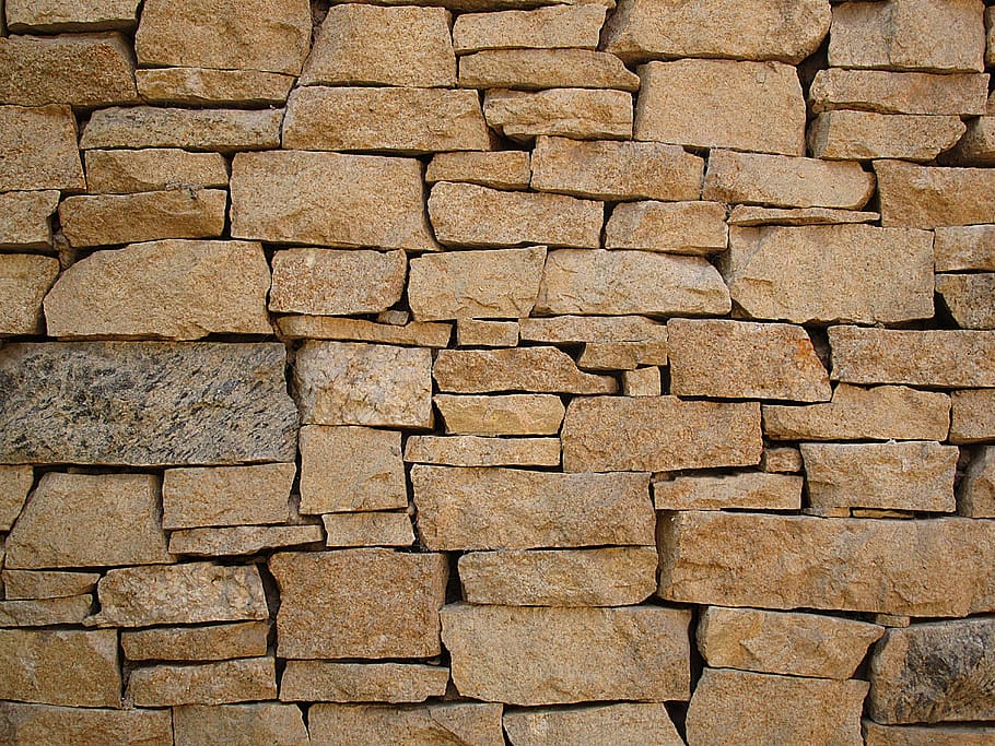 Brown Wall Stone, construction, masonry, pattern, shapes, stone wall HD wallpaper