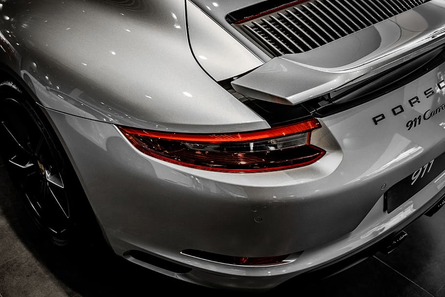 silver Porsche car, mode of transportation, motor vehicle, land vehicle HD wallpaper
