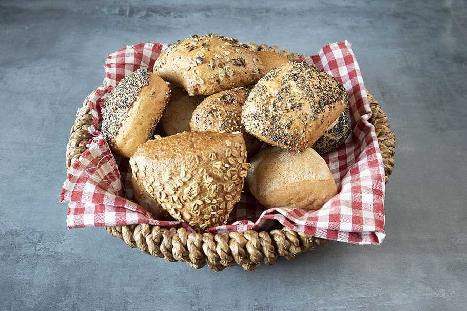 bread rolls, breakfast, food, food and drink, freshness, indoors HD wallpaper