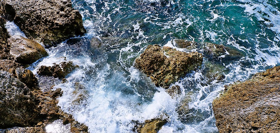 ocean, sea, nature, water, outdoors, sea waves, rock, sea life HD wallpaper