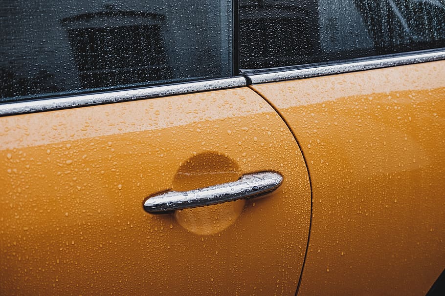 orange vehicle door, logo, trademark, symbol, tire, machine, car wheel HD wallpaper
