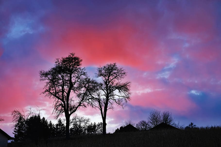 nature, landscape, mood, sunset, clouds, cloud formation, contrast, HD wallpaper
