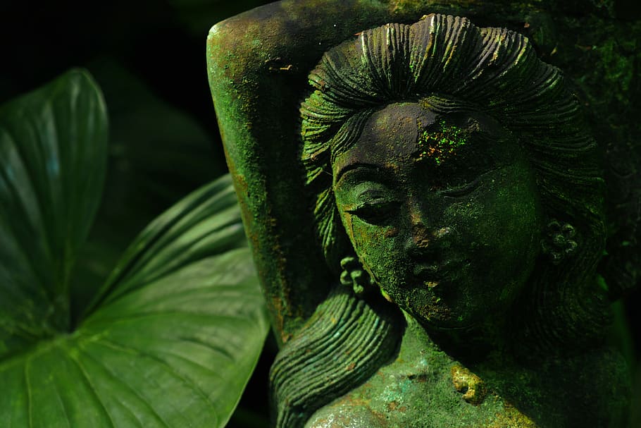 bali, indonesia, statue, green color, sculpture, representation HD wallpaper