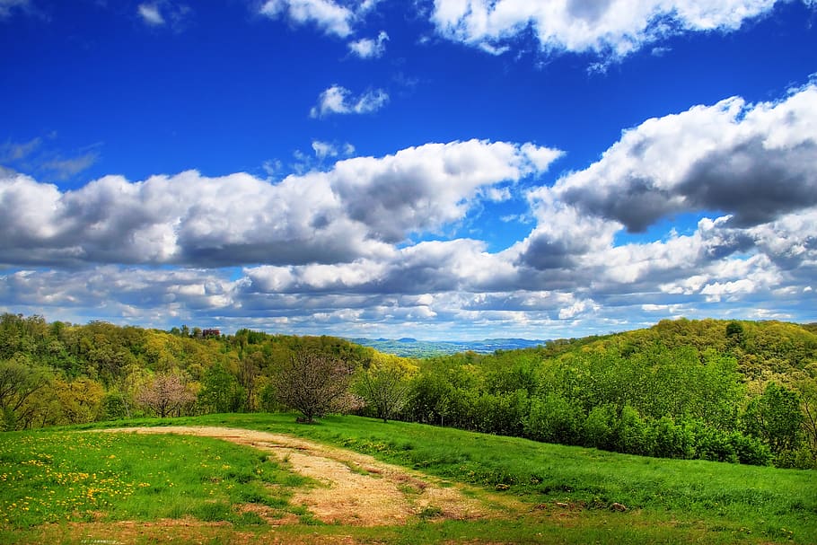 clouds, bluff, landscape, sky, nature, cliff, rock, scenic HD wallpaper