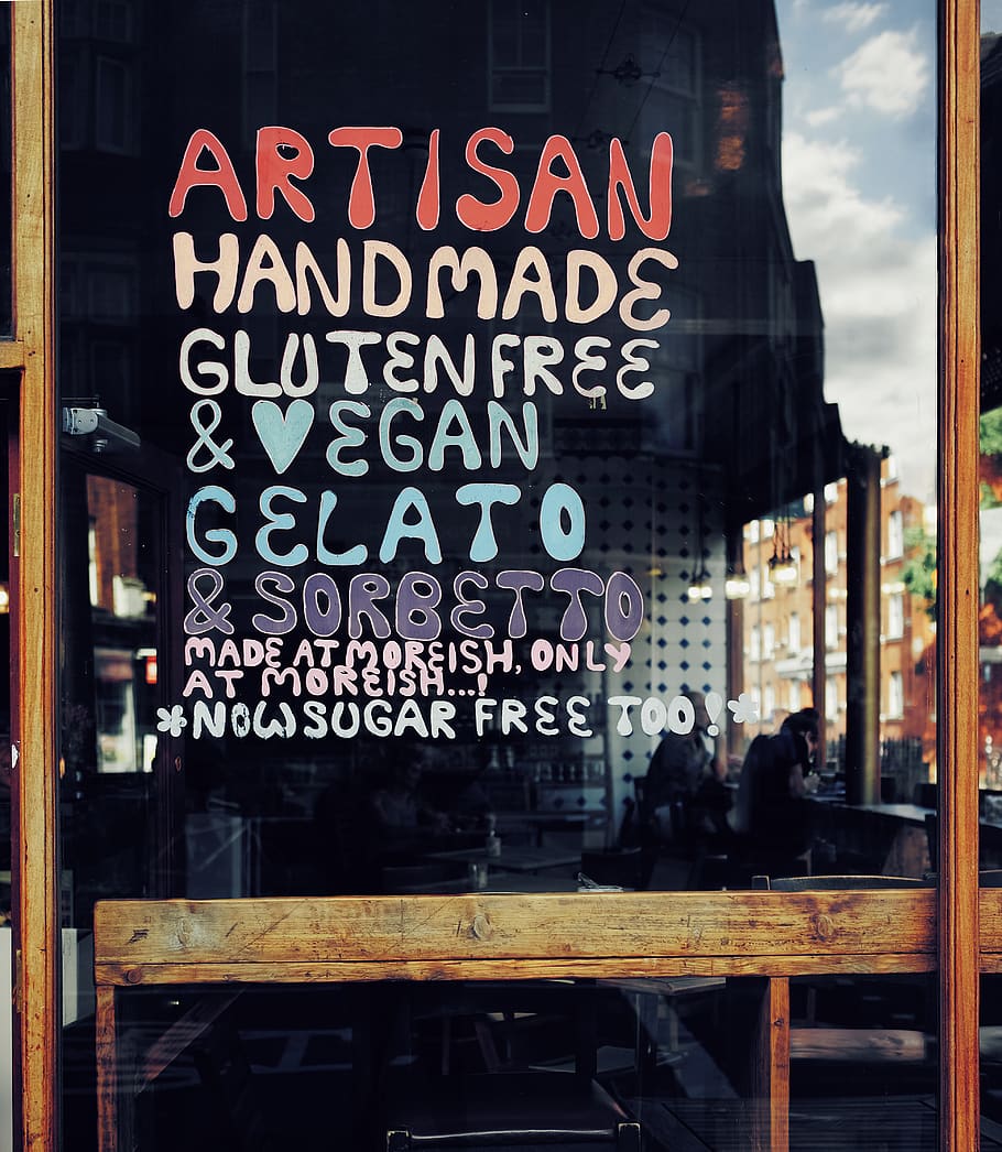 Artisan hand made gluten free text, communication, western script, HD wallpaper