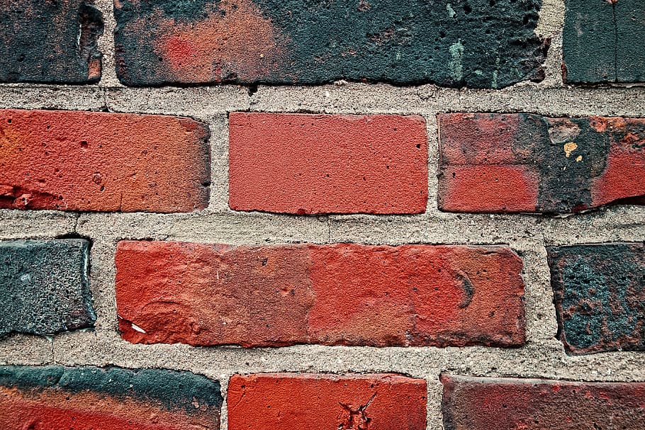 brick wall, masonry, red brick wall, cement, seam, stone, structure HD wallpaper