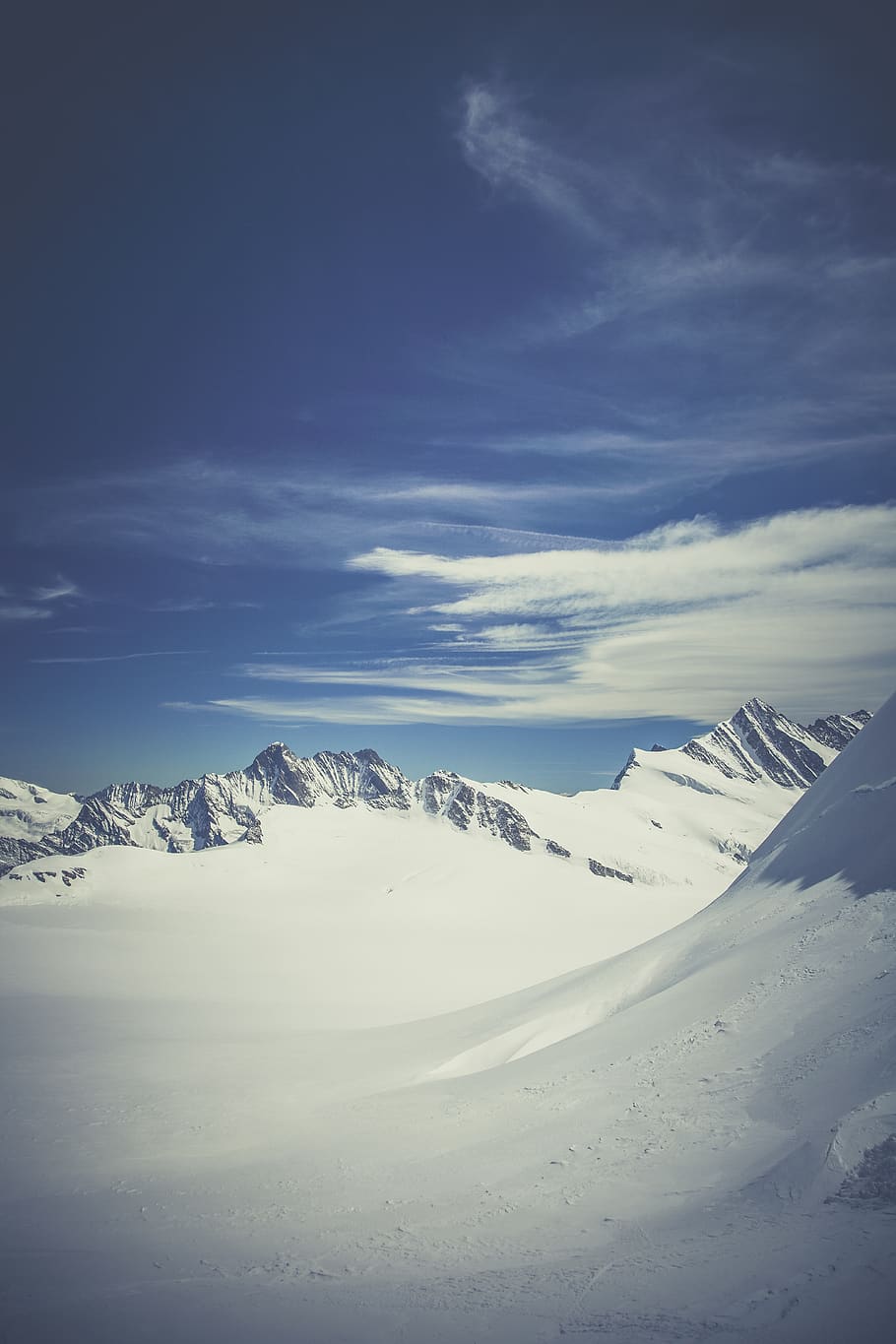 Mountain Surrounded by Snow Under Blue Sky, cold, nature, winter HD wallpaper